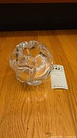Front angled view of Orrefors Waterfall crystal bowl