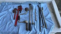 All tools laid out on cloth to show lot contents