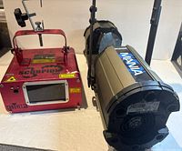 Front view of Chauvet Scorpion Dual and Martin Mania SCX500