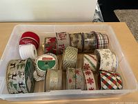 Overall shot of tote showing all ribbon rolls