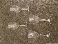 Four crystal goblets side view