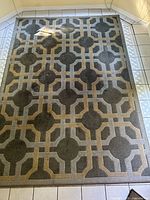 Full view of large geometric rug