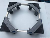 Fully assembled adjustable appliance base stand top view