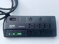 Top view of APC SurgeArrest showing 11 AC outlets and USB ports
