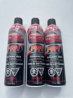 Front view of three FW1 Waterless Wash & Wax aerosol cans