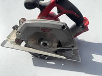 Front view showing blade, guard, and Milwaukee branding