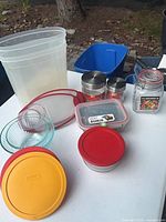 Group shot of all storage pieces on table