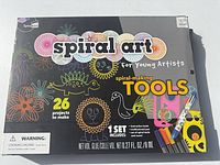 Front of SpiceBox Spiral Art kit box showing branding and age guidance