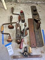 Overview of all hand tools laid out on floor