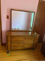Front view of dresser with mirror attached