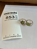 Overview of both rings next to lot tag