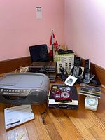 Group shot of all electronics and accessories on floor