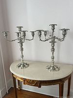 Full view of both candelabras on table