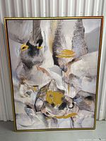 Front view of framed abstract painting