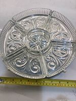 Top view showing full set of removable dishes and swirl pattern
