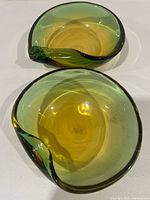 Both Murano bowls top view showing color gradient