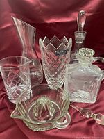 Group shot showing all six crystal and glass pieces