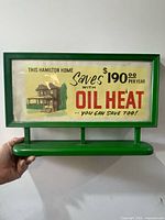 Full view of sign showing frame, base and graphics