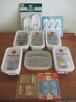 Overview of all hardware items on a table