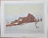 Front view of the unframed Barns print showing complete image and white border