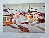 Full view of Clarence Gagnon Village in the Laurentians print