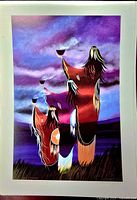 Full view of signed Betty Albert lithograph showing subject matter and colours