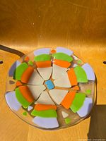 Top view showing full colour pattern of fused glass plate