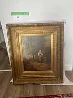 Front view of framed oil painting