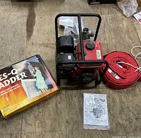 All three items: pump, hose, boxed ladder, manual