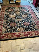 Full view of rug showing pattern and border