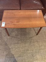 Top view of rectangular wood coffee table