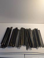 All 50 straight track sections laid out side by side