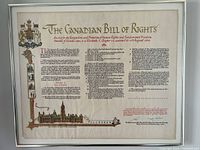 Full view of framed Canadian Bill of Rights print