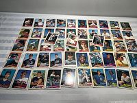 All 53 Topps 1989 baseball cards spread out