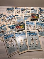 Group shot of all booklets spread on table