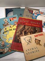 Group shot of all six booklets spread out