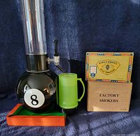 Beer tube, freezer mug and cigar boxes together