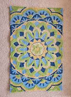 Full top view of the Grandin Road Blue Mia doormat