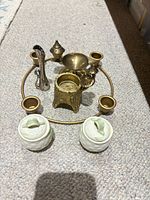 Group shot of all items on carpet