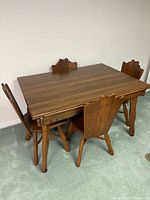 Dining table with four chairs, overview