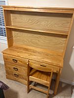 Desk with hutch and chair full view