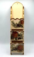 Front view of handpainted 3-tier wooden letter holder