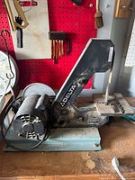 Overall view of Delta combination belt and disc sander on workbench