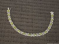 Full view of sterling silver bracelet laid flat