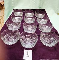 All 12 Arcoroc bowls displayed top view