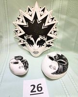 Group shot of all three signed Venetian masks