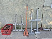 Group shot of all roofing equipment lined up against wall