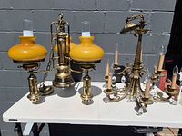 Both light fixtures on table showing overall form