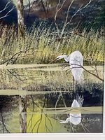 Close view of crane, signature visible