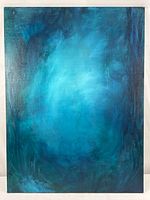 Front view of abstract blue painting